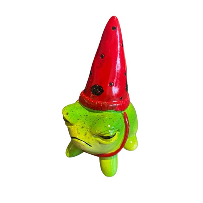 New Creative Garden Courtyard Decoration Sharp Hat Little Frog Balcony Bonsai Decoration Desktop Resin Ornament Cute Frog Statue