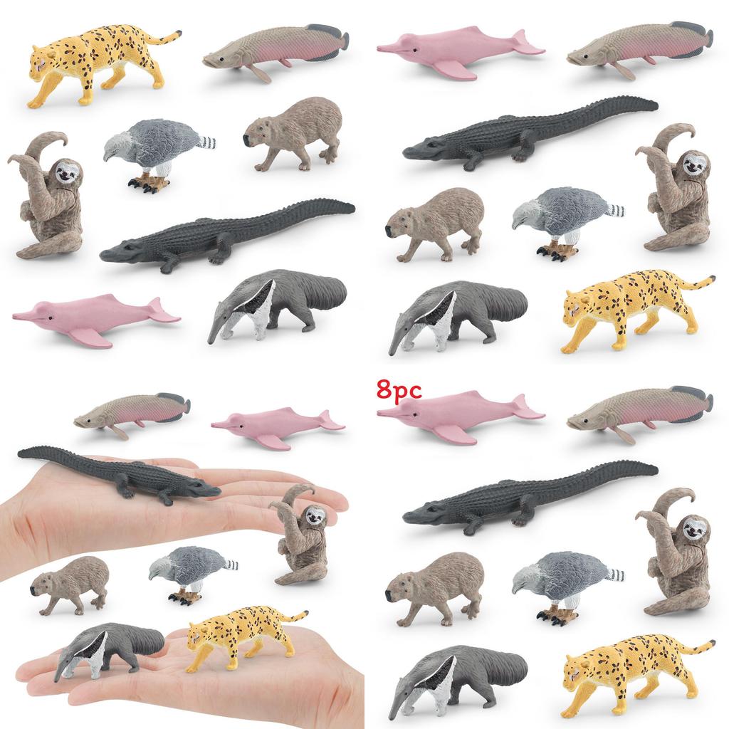 Crocodile Dolphin South American Animal Model Set Static Figurine For Collectors And Decor
