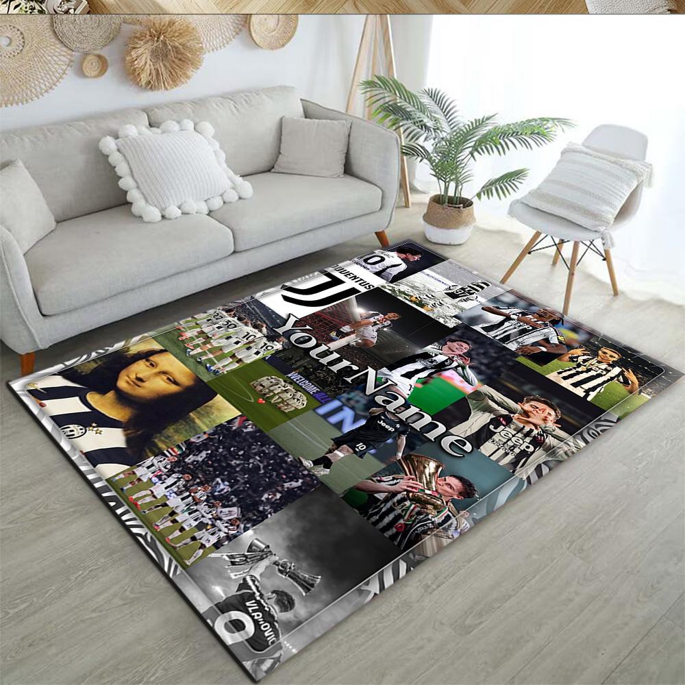 Juventus Customize Your Name Carpet Suitable for Playrooms Living Rooms Dining Room Balcony Antislip Carpet Anime Office Decor Wedding Party Gift