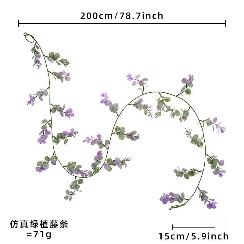 Eucalyptus Leaf Eucalyptus Artificial Rattan Plant Artificial Flowers Artificial Vine Festive Decoration Artificial Flowers Purple Rattan