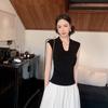 2026 Spring Korean Style Slimming Lapel Sleeveless Knit Vest