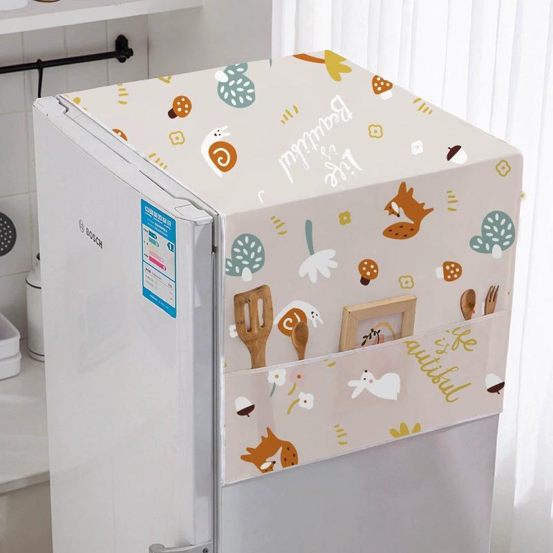 Reusable Refrigerator Dust Cover with Storage Bag, Waterproof Refrigerator Cover, Household Dust Storage Bag