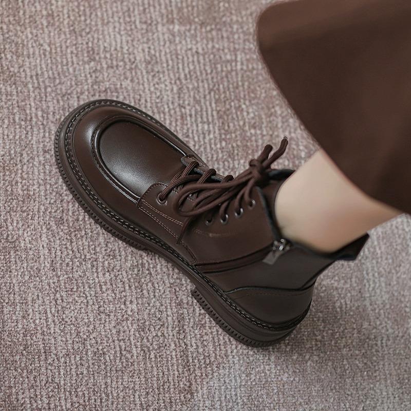 Fashion Luxury Women's Boots 2025 Spring Autumn Laceup Short Boots Fashion Anti-skid Platform Boots for Women Brand New Shoes Zapatos