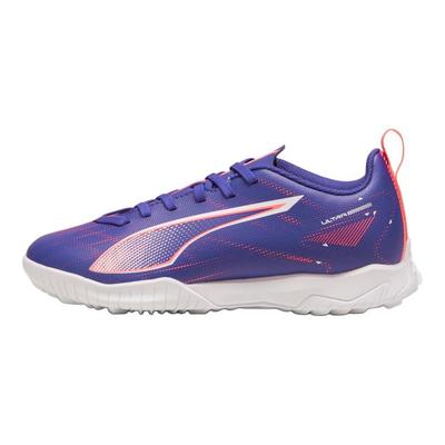 Ultra 5 Play TT Sapatos de Futebol Infantil Confortáveis Versáteis de Cano Baixo Sapatos de Futebol Infantil Azul Roxo 107910-01