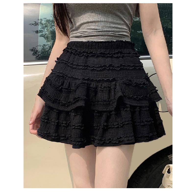 Purely desirable ballet-style sweet cake skirt women's clothing 2026 new high-waisted slimming A-line short skirt with anti-exposure design