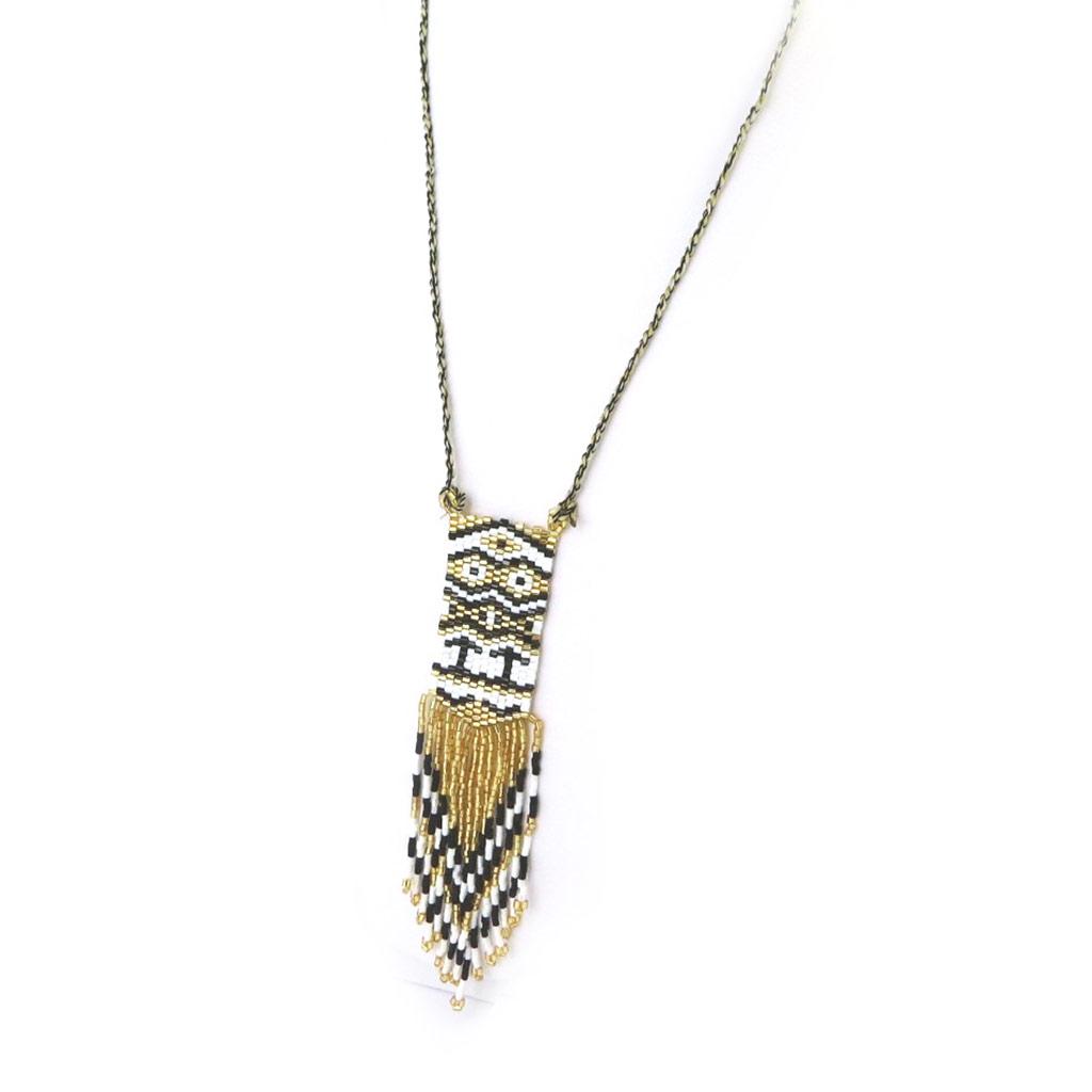 Les Trésors De Lily [N4619] - Black Gold 'Altai' Designer Long Necklace