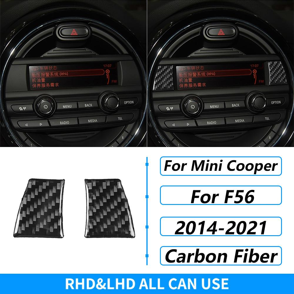 For Mini Cooper F56 2014-2021 Carbon Fiber Central Console Wheel Speedometer Air Outlet Panel Trim Set Car Accessories Sticker
