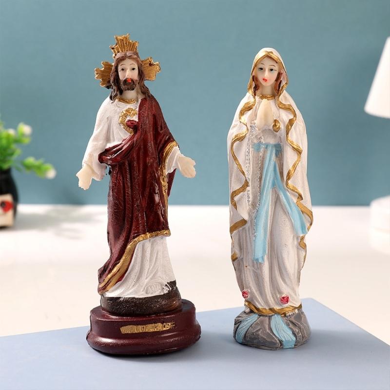 Jesuses Christs Handcrafted Sculpture 13.5cm Tall Holiday Tabletop Decoration