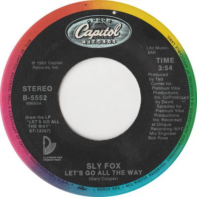 7inch Record SLY FOX - Let's Go All The Way B5552 Capitol Records 1985 US Dance & Electronica Used