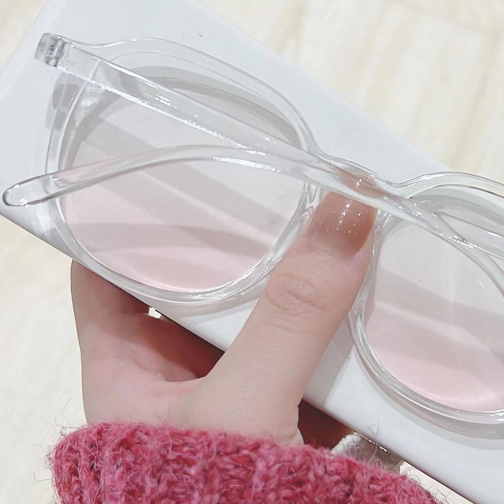 Large Frame Glasses Block Blue Light 0 Diopter Computer Gaming Glasses for Fashion Lady Transparent