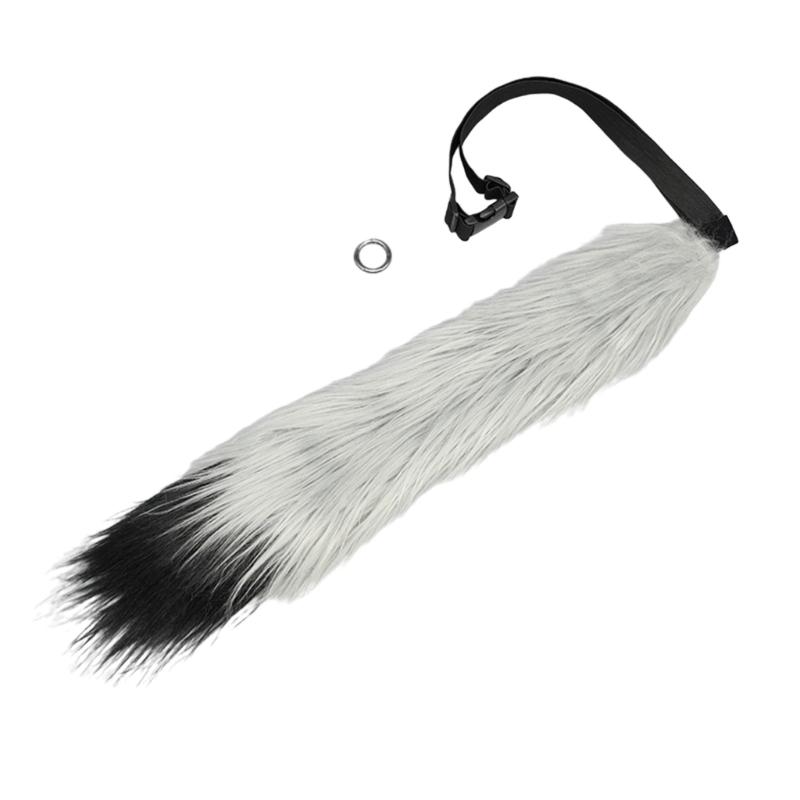 Lovely Plush Tail Animal Tail Cats Ears Headband Foxes Tail Adjustable Belt for Halloween Christmas Carnivals Party