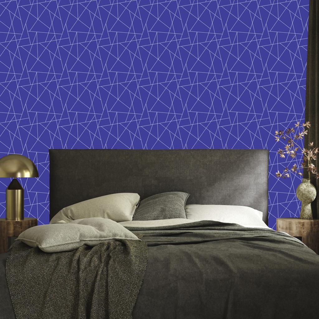 Wallpaper Geometric Pattern Blue, Clear Detail 50x1000