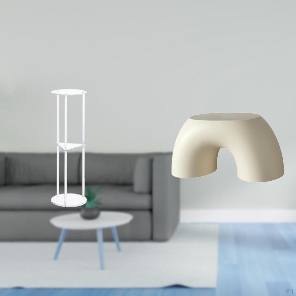 Acrylic Side Table for Small Spaces with Easy Assembly And Anti Slip Foot Stool Ottoman Office