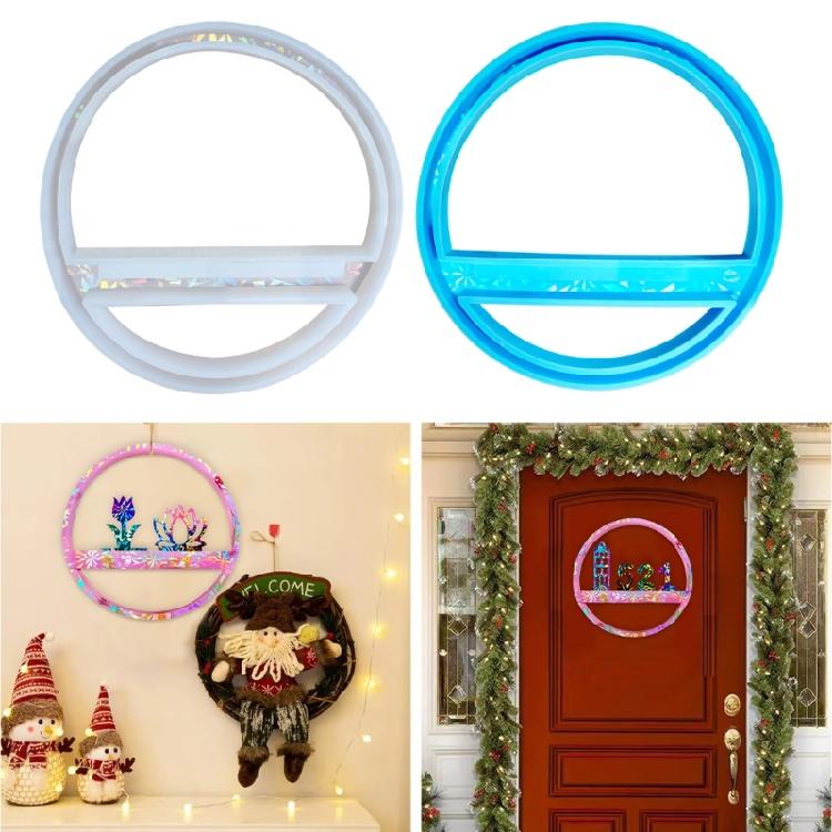 Round Door Sign Silicone Mold Sturdy Silicone Round Door Tag Molding Tool for Crafty Homeowners and Hobbyists