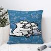 Simons Cartoon Cat Cats Pillowcase Merch Printed Cushion Cover Throw Pillow Cover Seat Decor Zipper Multi-Size