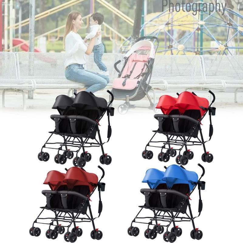 Wheeled Six Twin Baby Stroller Ultra Lightweight Fold Multi Functional Stroller