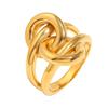 Fashionable Double Layers Geometric Knot Rings 18K Gold Plated Sturdy Stainless Steel Accessory for Women Daily Wear