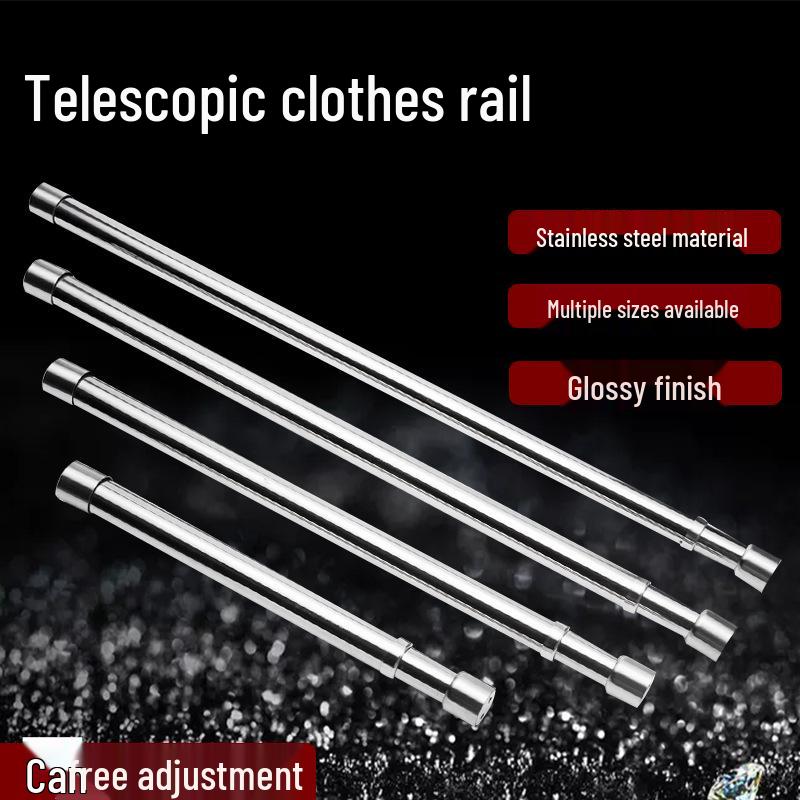 

Регулируемая штанга для шкафа из нержавеющей стали с высоким глянцем и винтами For wardrobe width 72-120 cm