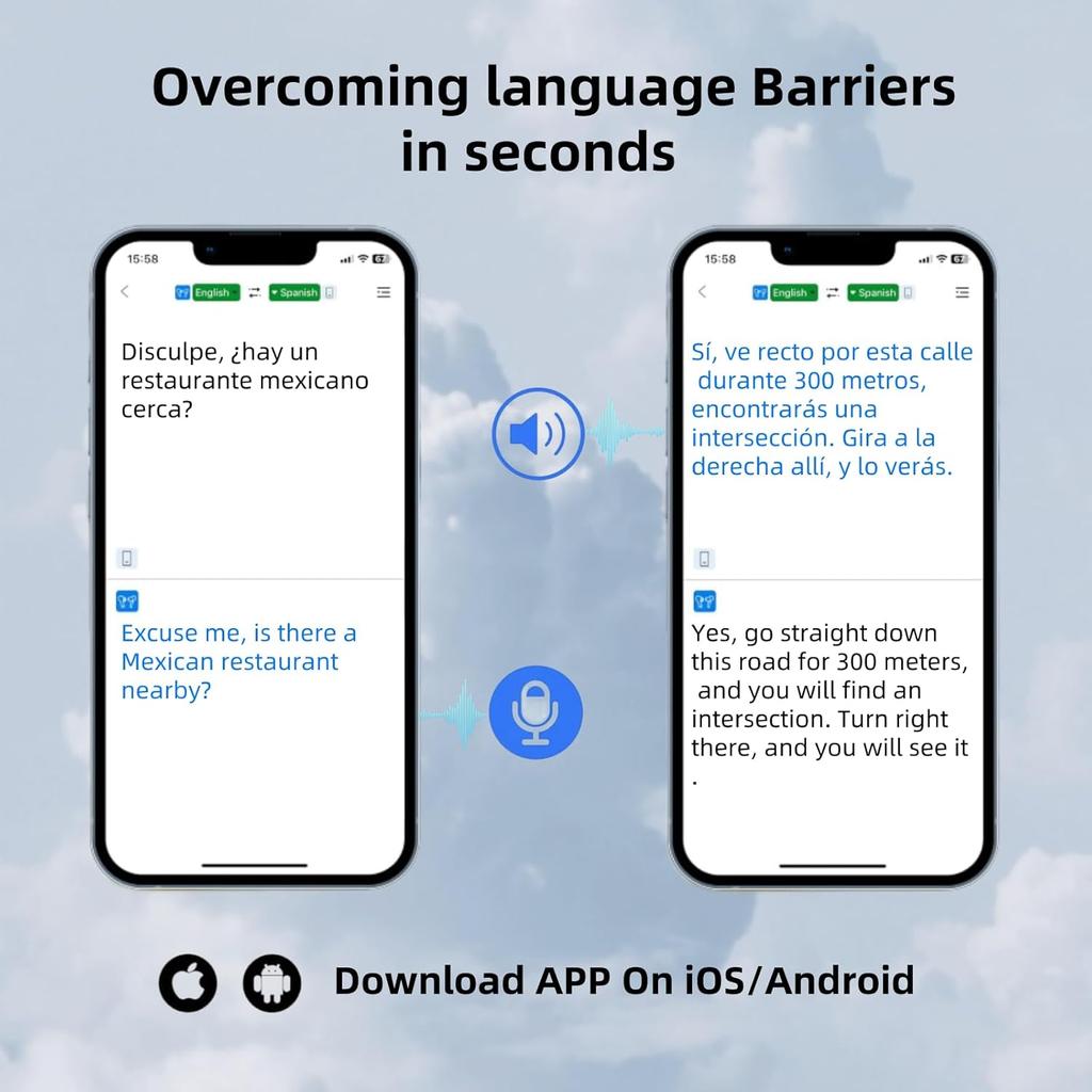 Translation Earbuds 3-in-1 Real-Time Translator with 144 Languages & Accents, Perfect for Travel, Business & Education,Translastor Call and Music,