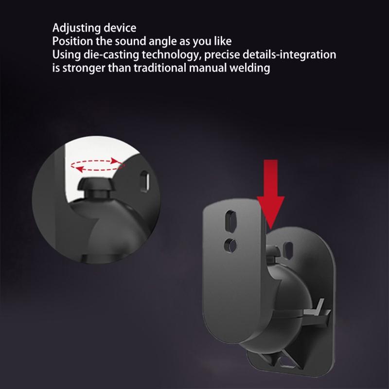 Universal Surround Small Satellite Ceiling Speaker Brackets 1Set Black Soundbar Wall mounting Brackets for Speakers