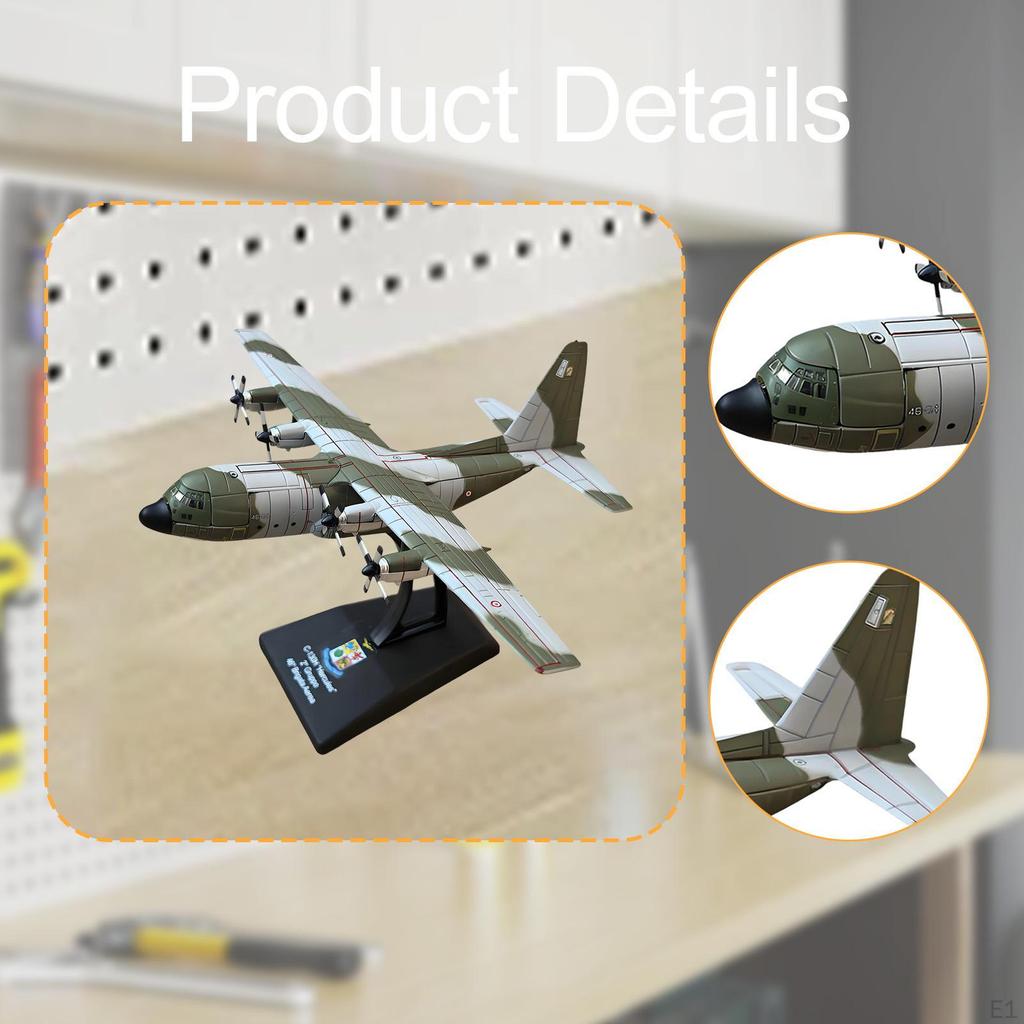 1:250 C-130H Transport Plane Model with Display Stand Ornament Simulation Fighter for