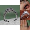 Exquisite Luxury Square Ring With White Gold Plated Rhinestones For Elegant Women