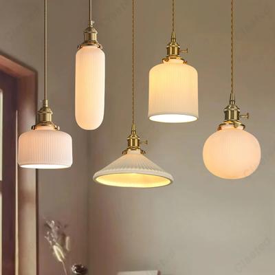 Minimally Designed LED Ceramic E27pendant Light Bedroom Bedside Lamp Indoor Living Room Dining Room Corridor Decoration Lighting