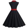 Women's Fashionable Suit Collar Polka Dot Casual Color Large Swing Dress With Belt