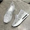 Sneakers mit verstecktem Keilabsatz Damen Gold Silber Damen Freizeitschuhe Walking Sommer-Sneakers auf Plateauschuhen zapatillas mujer fvr