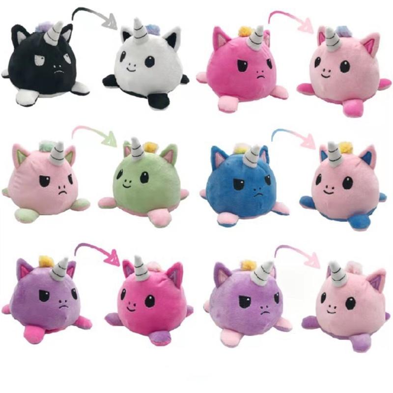 Magical Reversible Unicorn Plush Doll Luxurious Soft Material With Feather Cotton Filling For Comfort