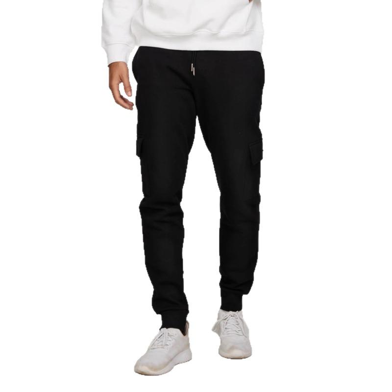 Multi-pocket men's casual fitness trousers fleece corset sports overalls running trousers