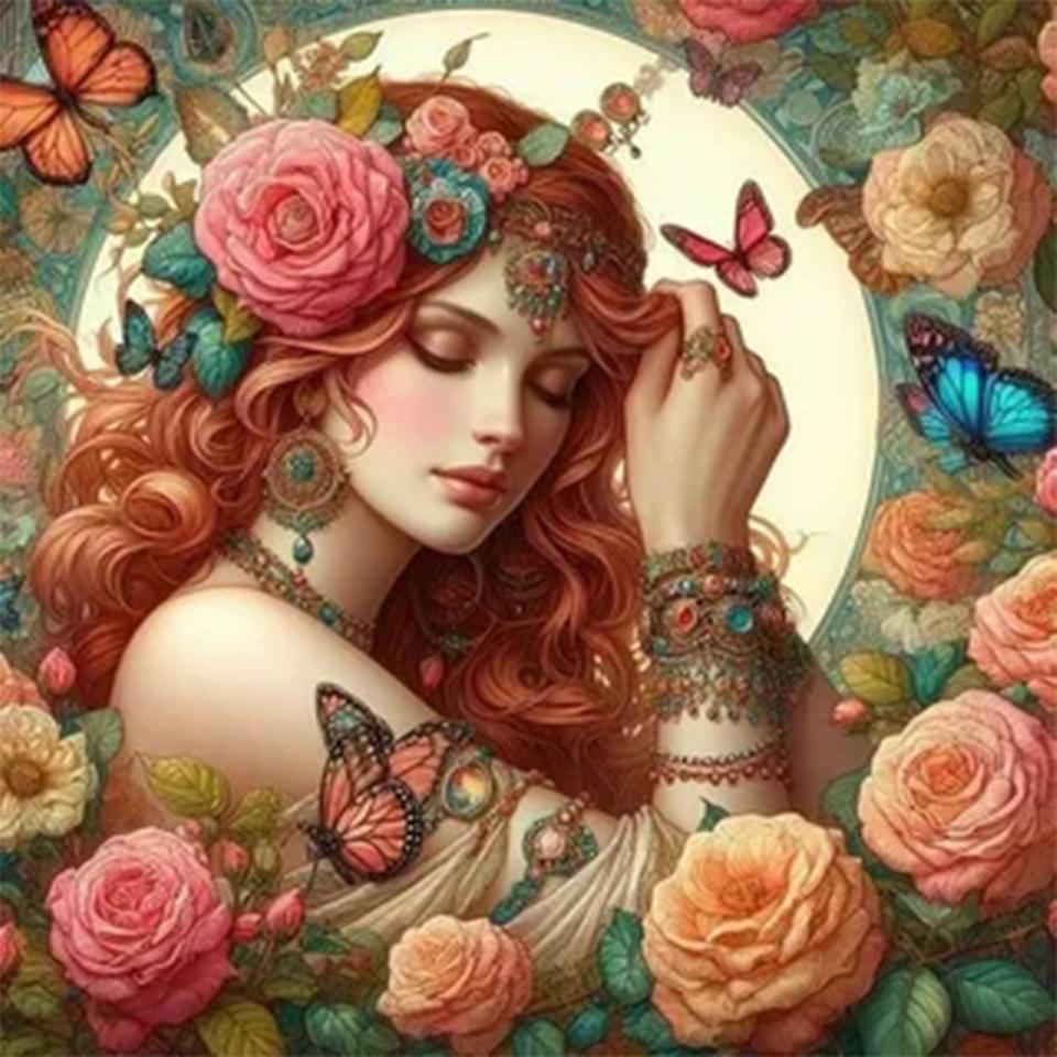 5D DIY Diamantový obraz Evropa Žena Plný Čtverec Kulaté Diamantové vyšívání Sada Mozaika Zvířata Umění Domácí dekorace Dárek