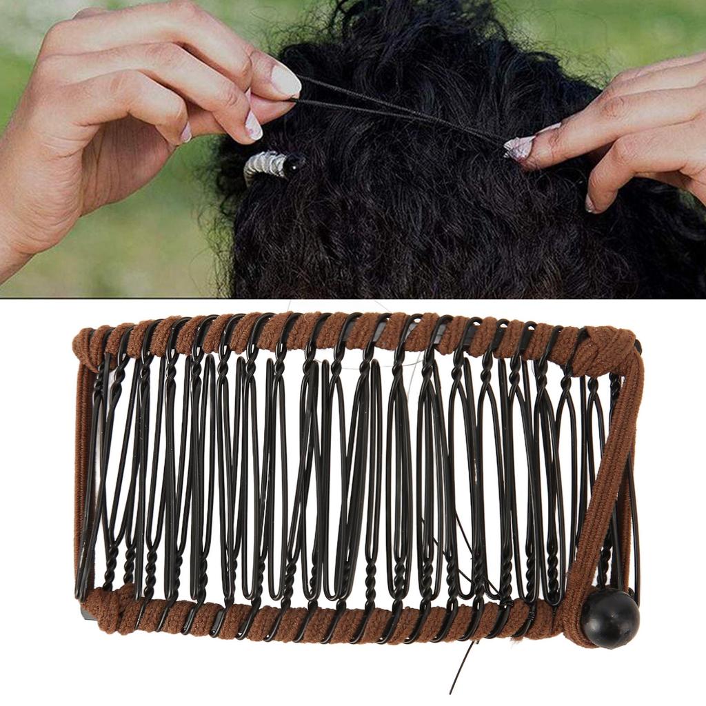 2Pcs Banana Hair Clips Metal Woven Thread Easy Simple Stylish Vintage Clincher Comb for Travel Family