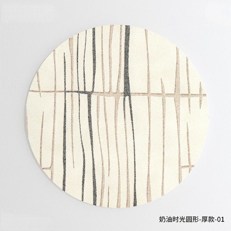 French Luxury Round Bedroom Decor Carpet Large Area Plush Rug Cream Style Carpets for Living Room Fluffy Soft Thicken Floor Mat