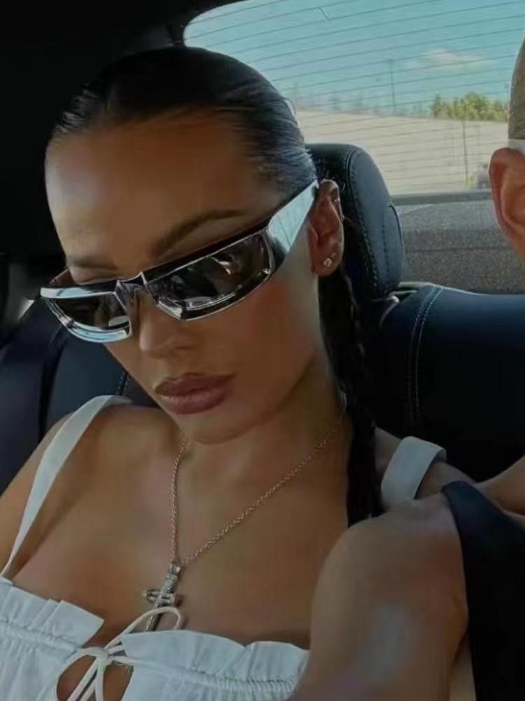 New Steampunk Sport Sunglasses Goggle Trend Women Y2k Mirror Sun Glasses Men Punk Shades Eyewear Unisex Outdoor Eyeglasses UV400