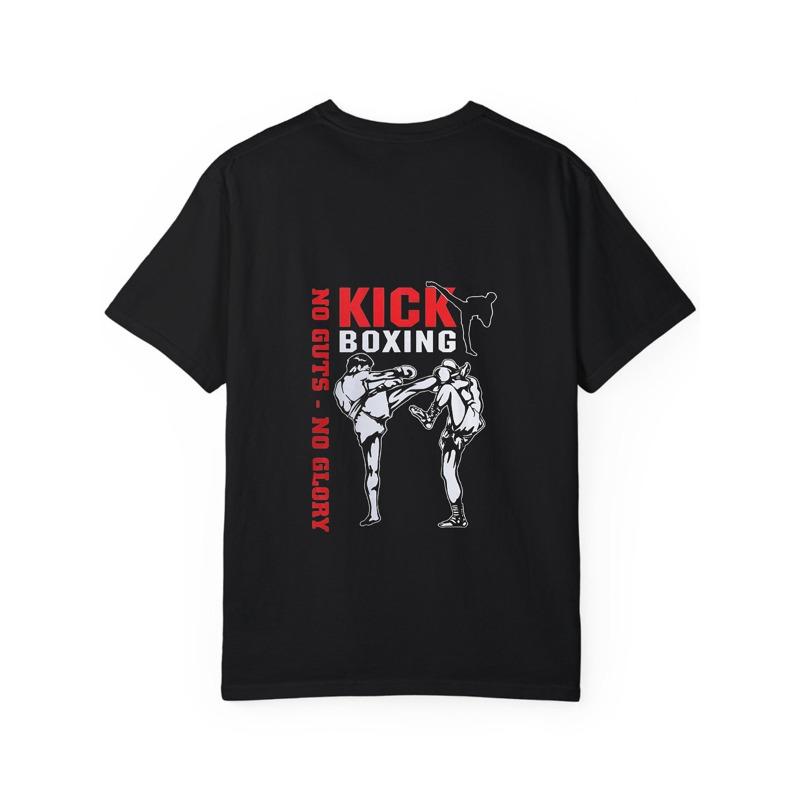Kick Boxing T Shirt White No Guts No Glory Print for Gym Training and Fitness Enthusiasts