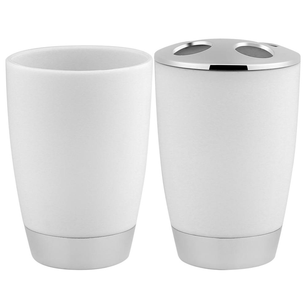 4 Piece Includes Cup Toothbrush Holder Soap Dish Bathroom Accessories Set Home Storage