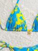 Women's Lace-Up Two-Piece Print Bikini - European & American Design