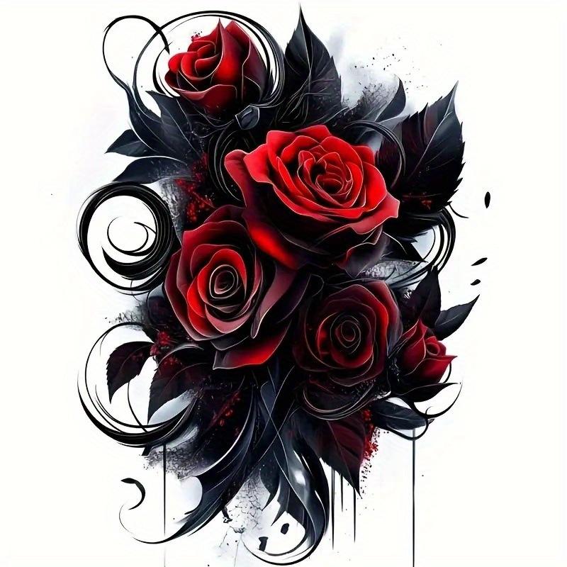 

1Pc Car Sticker Dark Rose Flower, For car body, Home window door 15cm