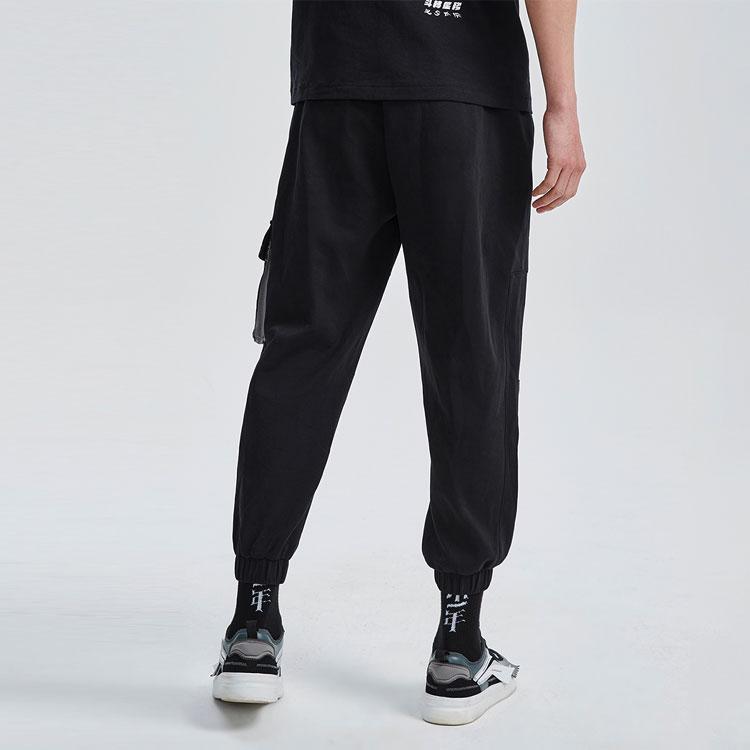 Li Ning Sports Fashion Series Solid Color Loose Fit Jogger Pants Men bottoms Black AKLR179-2