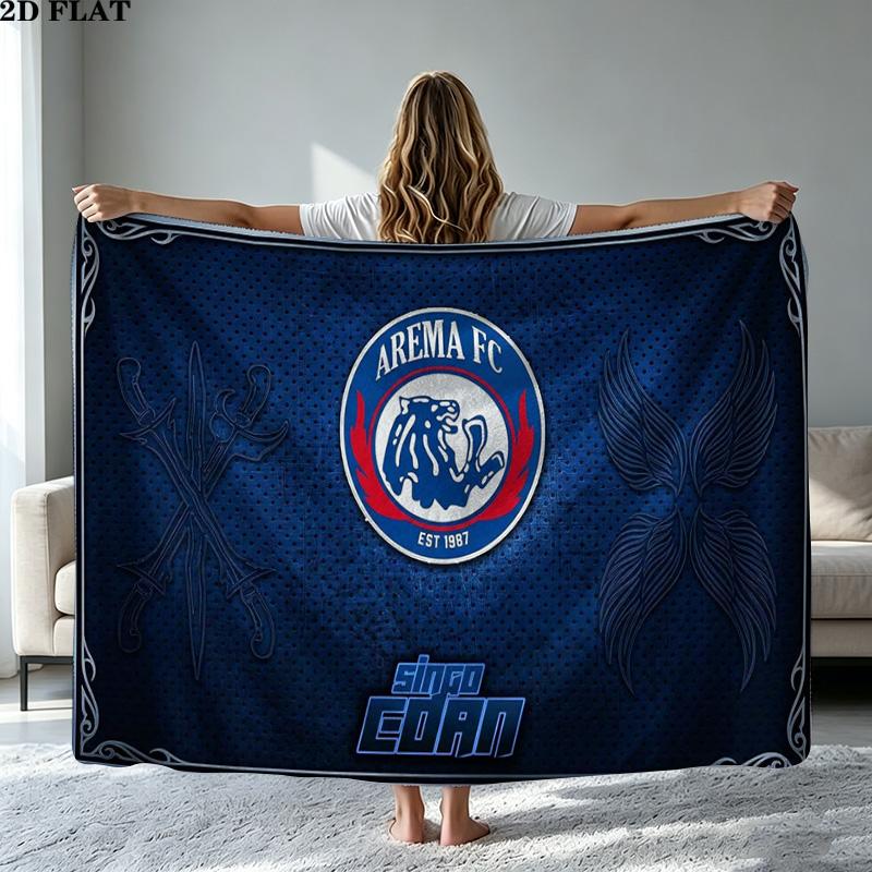 Arema FC Print Flannel Blanket High Quality Warm Comfortable Cover for All Seasons Perfect for Gifts Home Decor