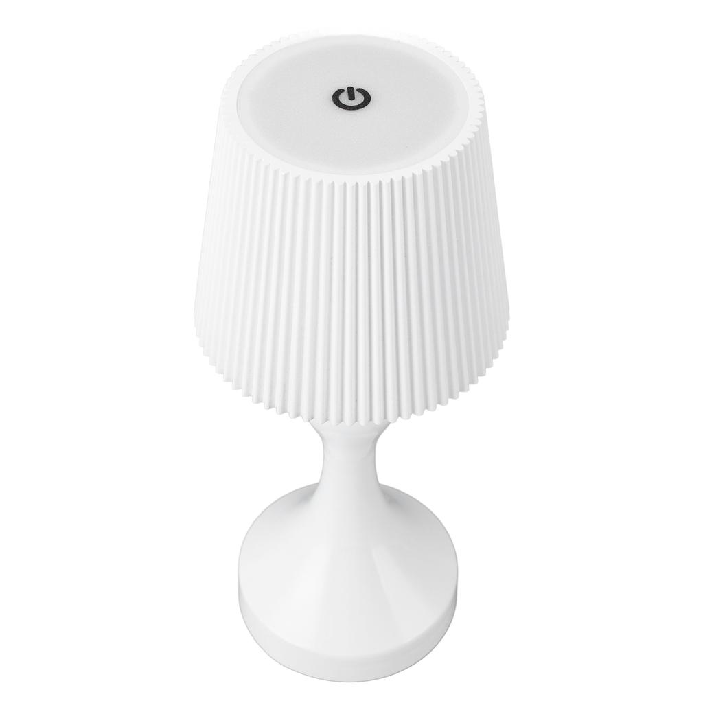 LED Cordless Table Lamp Iron Plastic Pleated Touch Control Stepless Dimmable USB Rechargeable Nightstand Lamp for