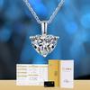 1 Carat Heart Shape Moissanite Necklace Women D Color Minimalist Love Pendant Chain