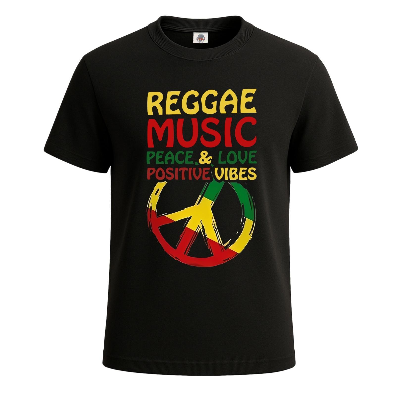 Reggae Music Peace Love Positive Vibes Men s Graphic T-Shirt Novelty Tee Top S разноцветный