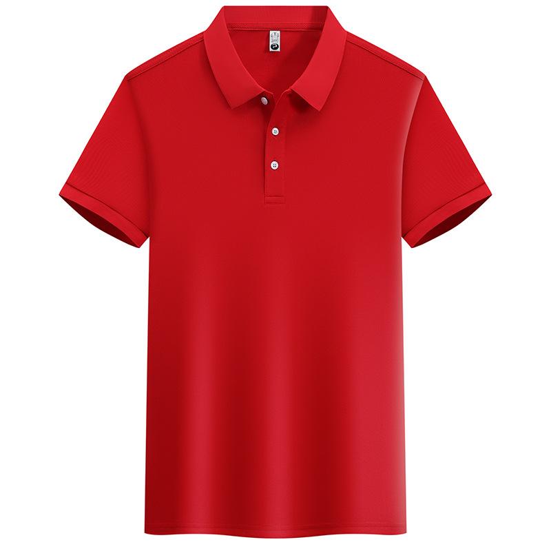 Kurzärmeliges Poloshirt für Herren im Sommer, schlichtes, legeres Business-T-Shirt mit einfarbigem Revers, Eisseide, atmungsaktiv und vielseitig