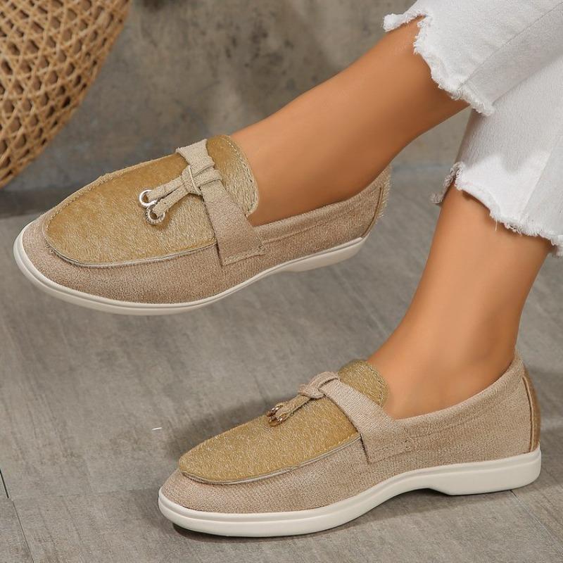 Large size casual single shoes women's autumn new style one-pedal lazy Doudou single shoes women