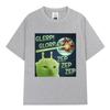 Glerp Glorp Funny Alien Cat Italian Brainrot Meme T-shirt Men Women Fashion Harajuku T Shirts Short Cotton Sleeve T-shirt Summer