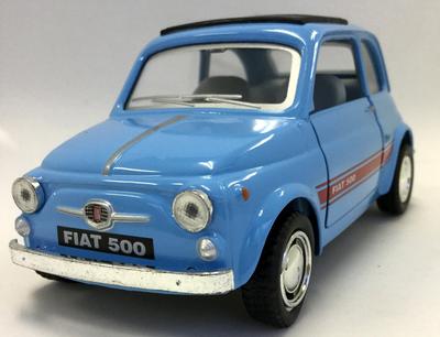 KiNSMART FIAT 500 Pullback Mini Car 1/24 (nuova 500) (Light Blue)