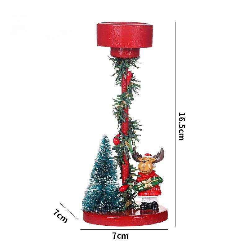 

Resin Santa Claus Christmas Tree Candle Holder Desktop Tabletop Centerpiece Holiday Party Ornament Home Decor Gift
