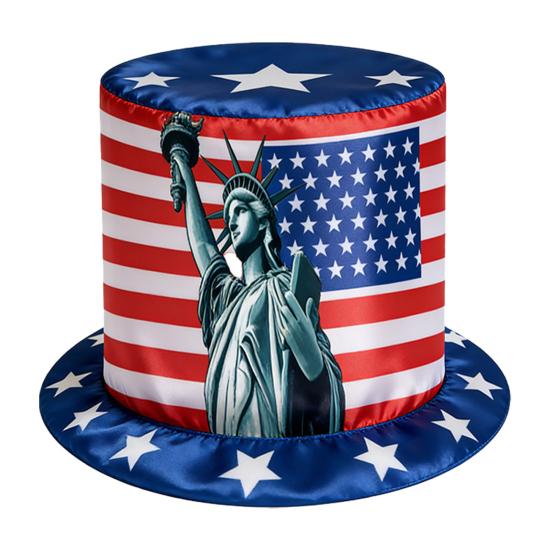 American Flag Top Hat, Uncle Costume Hat for 4th of July, Red White Blue Patriotic Party Decoration for Adults, Independence Day D
